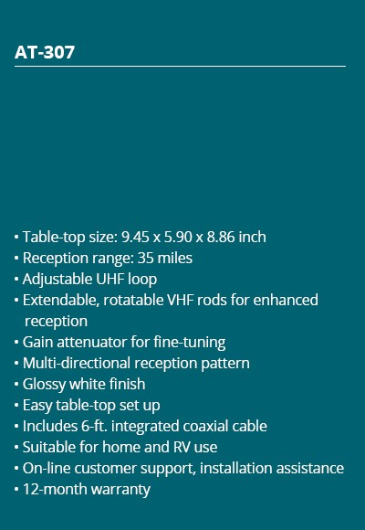 35 Miles Reception Multi-directional Reception Extendable and Rotatable Rods Enhanced VHF Reception Gain Adjustable Paino White 6ft Cable